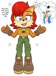 alternate_costume anthro bell blush breasts clothing_swap duo female horn text archie_comics idw_publishing sega sonic_the_hedgehog_(archie) sonic_the_hedgehog_(comics) sonic_the_hedgehog_(idw) sonic_the_hedgehog_(series) lanolin_the_sheep_(sonic) sally_acorn bovid caprine chipmunk ground_squirrel mammal rodent sciurid sheep english_text