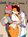 cucking cuckold female group male male/female male/male trio tobydraws4 ntr_dog canid canine canis domestic_cat felid feline felis mammal wolf 3:4