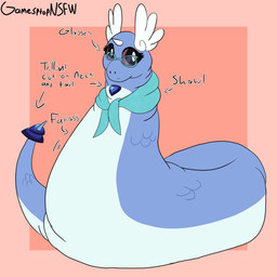 apode eyewear female feral gem glasses horn legless markings obese obese_female overweight overweight_female scale_markings scales serpentine shawl unicorn_horn wings gamesptop nintendo pokemon claire_(gamesptop) dragonair generation_1_pokemon pokemon_(species) 1:1 absurd_res hi_res