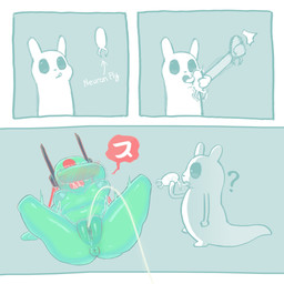 ambiguous_gender antennae_(anatomy) anus big_nipples biped bipedal_feral black_eyes blush blush_lines bodily_fluids border breasts butt butt_from_the_front covering covering_face darkened_anus darkened_genitalia darkened_vulva directional_arrow duo ejaculation female female_humanoid feral genital_fluids genitals glistening glistening_anus glistening_body glistening_genitalia glistening_vulva grabbing grey_background hands-free licking looking_at_another lying navel nipples nude nude_ambiguous nude_female nude_feral nude_humanoid on_back open_mouth outside_border peeing plump_labia puffy_anus question_mark saliva saliva_string simple_background sitting slightly_chubby slightly_chubby_female slightly_chubby_humanoid spontaneous_ejaculation spontaneous_urination spread_legs spreading surprised tail teal_anus teal_body teal_breasts teal_nipples teal_vulva text tongue tremble_spikes urine urine_stream vaginal_fluids vaginal_squirting vulva white_body white_border neotrinya rain_world videocult looks_to_the_moon_(rain_world) survivor_(rain_world) humanoid iterator_(rain_world) neuron_fly slugcat 1:1 2025 absurd_res chinese_description comic digital_drawing_(artwork) digital_media_(artwork) english_text hi_res