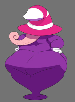 belly big_butt butt butt_focus clothing fat_arms female ghost_tail gloves grey_background hair hands_on_hips handwear hat headgear headwear huge_butt love_handles mostly_nude not_furry obese obese_female obese_humanoid overweight overweight_female overweight_humanoid pink_hair purple_body simple_background solo split_form translucent translucent_hair white_clothing white_gloves white_handwear wide_hips witch_hat alt_for_fat_art mario_bros nintendo paper_mario vivian_(mario) ghost humanoid shadow_siren spirit 2022 absurd_res digital_media_(artwork) full-length_portrait hi_res portrait