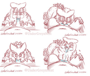 all_fours anthro beak beak_fetish beak_play beak_sex beakjob bedroom_eyes big_butt bisexual_male bodily_fluids butt cheek_tuft claws cunnilingus faceless_character faceless_humanoid faceless_male facial_tuft fat_rolls feathers feet fellatio female finger_claws first_person_view fluffy fluffy_chest fupa group hand_on_legs looking_at_viewer male male/female male/male narrowed_eyes offscreen_male oral overweight overweight_male penile saliva saliva_on_face saliva_string seductive sex tail tail_feathers talon_hands talons toe_claws toes tongue tongue_out trio tuft vaginal undergreysnest dungeons_and_dragons hasbro wizards_of_the_coast barbertos_troulasorn_(undergreysnest) avian bird great_horned_owl horned_owl humanoid owl owlin true_owl dated sequence signature watermark
