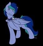 blue_body blue_bow_tie blue_eyes blue_hair bow_tie bow_tie_only collar feral hair male mostly_nude simple_background solo tail transparent_background white_collar wings kobayashi-maruu hasbro my_little_pony mythology fan_character harmonic_hooves_(oc) equid equine horse mammal mythological_creature mythological_equine pegasus pony 2015 alpha_channel guide_lines hi_res signature