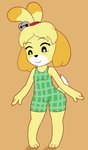 absurd_res animal_crossing anthro canid canine canis clothing domestic_dog female hi_res isabelle_(animal_crossing) kamikiller mammal nintendo solo swimwear