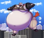 air_inflation anthro belly belly_expansion big_belly black_clothing black_shirt black_tank_top black_topwear blue_sky body_inflation bottomwear building burping city cityscape clothing expansion floppy_ears footwear gloves hair handwear horn huge_belly hyper hyper_belly inflation male navel pants shirt shoes sky skyline skyscraper solo tank_top tight_clothing topwear translucent translucent_clothing white_belly white_clouds white_hair v1sage arknights hypergryph studio_montagne hung_(arknights) canid canine canis domestic_dog mammal 2024 hi_res
