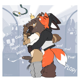 anal anal_orgasm anal_penetration anthro balls bodily_fluids bottomwear bottomwear_down brown_body brown_fur butt clothed clothing covering covering_mouth cum duo_focus ejaculation erection exhibitionism femboy fluffy fluffy_tail fur genital_fluids genitals group hands-free hat headgear headwear humanoid_genitalia jacket looking_pleasured male male/male male_penetrated male_penetrating male_penetrating_male multicolored_body multicolored_fur orgasm orgasm_face pants pants_down partially_clothed penetration penile penile_penetration penis penis_in_ass plap plap_(sound) pointy_ears public public_sex public_transportation rapid_transit red_body red_fur sex shirt subway sweat tail tan_body tan_fur text topwear track_pants two_tone_body two_tone_fur white_body white_fur r1zmy canid canine fox mammal raccoon_dog tanuki hi_res
