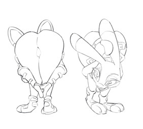 anthro bent_over big_butt butt clothing female open_mouth open_smile police police_uniform scut_tail short_tail smile solo tail uniform wide_hips bl394 disney praise_da_booty_(meme) zootopia judy_hopps european_rabbit lagomorph leporid mammal oryctolagus rabbit 2026 hi_res meme sketch
