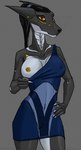 anthro areola augmented big_breasts biped breast_implants breasts clitoris clothed clothing clothing_pull cybernetic_arm cybernetic_limb cybernetics female female_anthro flashing flashing_breast flashing_breasts genitals grey_body hair humanoid_genitalia humanoid_pussy looking_at_viewer machine multicolored_body nipple_outline nipples orange_eyes ponytail pussy sketchy smile smiling_at_viewer smirk smirking_at_viewer solo synthetic translucent translucent_clothing two_tone_body white_body yellow_nipples the_dark_skull android canid canine canis jackal mammal robot absurd_res colored colored_sketch digital_media_(artwork) guide_lines hi_res line_art lineless sketch sketch_page unfinished