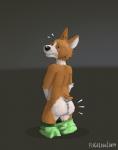 anthro blush bottomwear bottomwear_down butt clothed clothing clothing_around_legs embarrassed exposed fur male pants pants_down partially_clothed simple_background solo underwear underwear_around_legs underwear_down flugeldog canid canine canis domestic_dog herding_dog mammal pastoral_dog welsh_corgi 2019 digital_media_(artwork)