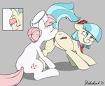 2021 accessory anal anus artist_name bite biting_lip biting_own_lip blue_hair blue_tail blush butt clitoris close-up clothing coco_pommel_(mlp) cutie_mark duo earth_pony equid equine eyes_closed female female_rimming_female feral feral_on_feral friendship_is_magic genitals hair hair_accessory hair_bun hasbro hat headgear headwear hi_res horse looking_pleasured mammal my_little_pony nurse_clothing nurse_hat nurse_headwear nurse_redheart_(mlp) open_mouth oral penetration pink_hair pink_tail pony pussy quadruped raised_tail rimming sex signature sitting strebiskunk tail tan_body tongue tongue_out white_body
