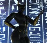 2018 3d_(artwork) 5_fingers anthro anubian_jackal azentaru_(r-a-s-p) big_butt black_body black_skin butt canid canine canis deity digital_media_(artwork) fingers flaccid front_view genitals glowing glowing_eyes gold_markings hand_on_hip hi_res humanoid_genitalia humanoid_penis jackal male mammal markings navel nipples nude penis r-a-s-p_(artist) solo standing thick_thighs watermark wide_hips yellow_eyes