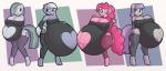 anthro belly big_belly big_breasts breasts cleavage clothed clothing female fishnet_clothing group huge_breasts hyper hyper_pregnancy nipple_outline pregnant simple_background forfun41 friendship_is_magic hasbro my_little_pony limestone_pie_(mlp) marble_pie_(mlp) maud_pie_(mlp) pinkie_pie_(mlp) equid equine horse mammal pony absurd_res hi_res sibling_(lore) sister_(lore) sisters_(lore)