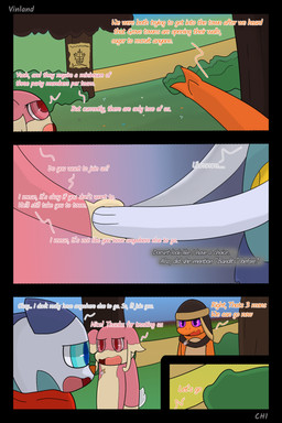 anthro badge book cloth dialogue fantasy semi-anthro speech_bubble text vinland nintendo pokemon pokemon_mystery_dungeon spike_chunsoft anders_(infinitydoom) ano_(vinland) sebastian_(infinitydoom) audino charmander generation_1_pokemon generation_5_pokemon oshawott pokemon_(species) 2:3 absurd_res comic cover_art english_text hi_res story