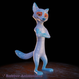 anthro black_background clothing fur glistening glistening_clothing green_eyes latex latex_clothing latex_skinsuit looking_at_viewer looking_forward male orange_body orange_fur simple_background skinsuit solo standing tight_clothing translucent translucent_clothing white_latex rubber_(artist) disney zootopia nick_wilde canid canine fox mammal red_fox true_fox 1:1 3d_(artwork) digital_media_(artwork) hi_res signature