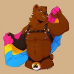 anthro bear_pride_colors brown_body brown_fur bulge chest_harness clothing flag flag_(object) fur harness holding_flag holding_object jockstrap lgbt_pride male multicolored_clothing multicolored_jockstrap multicolored_underwear muscular pansexual_pride_colors pride_color_clothing pride_color_flag pride_color_jockstrap pride_color_underwear pride_colors solo subculture_pride_colors underwear crossoff777 nafeon bear mammal 1:1 hi_res