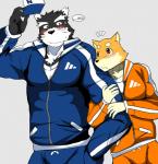 5_fingers anthro black_nose blush clothed clothing duo fingers fully_clothed hat headgear headwear male tuft bearlovestiger13 tooboe_bookmark natsume_(tooboe_bookmark) nitobe canid canine canis domestic_dog mammal 2017