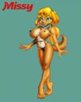 anthro breasts canid canine canis domestic_dog doug_winger female latex mammal nipples simple_background solo