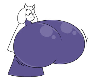 anthro big_breasts black_eyes breasts clothed clothing female floppy_ears horn huge_breasts hyper hyper_breasts robe solo mattthetooncat undertale_(series) toriel boss_monster_(undertale) bovid caprine goat mammal hi_res