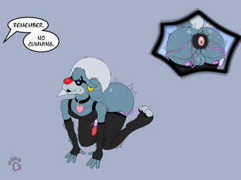 all_fours anal anal_penetration animal_genitalia animal_penis anthro arm_stockings balls big_butt bodily_fluids butt buttplug buttplug_in_ass buttplug_insertion buttplug_vibrator canine_genitalia canine_penis clenched_teeth clothing collar command cutaway drooling ear_piercing egg_vibrator eyes_closed eyeshadow eyewear femboy genital_fluids genitals glasses legwear lipstick long_duration_stimulation makeup male male_penetrated mascara object_in_ass offscreen_character orgasm_denial penetration penile penis piercing plug_(sex_toy) plug_insertion precum running_makeup running_mascara saliva sex_toy sex_toy_in_ass sex_toy_insertion simple_background solo stockings sweat sweaty_balls sweaty_butt sweaty_genitalia teeth text vibrator vibrator_in_ass vibrator_on_penis ky_(malamute) animaniacs warner_brothers wilford_wolf canid canine canis mammal wolf 2025 english_text hi_res