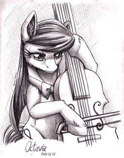 bow_(feature) bow_(stringed_instrument) bow_tie bowed_string_instrument cello cutie_mark female feral fuzzy musical_instrument playing_music solo standing string_instrument inuhoshi-to-darkpen friendship_is_magic hasbro my_little_pony octavia_(mlp) earth_pony equid equine horse mammal pony 2013 greyscale monochrome sketch
