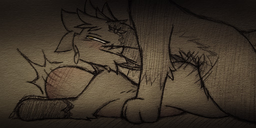 abdominal_bulge accessory ahegao balls big_bulge big_penis bulge duo ears_back extreme_penetration female feral genitals hair_accessory hairpin huge_bulge huge_penis hyper hyper_genitalia hyper_penis looking_pleasured male male/female paws pectoral_bulge penetration penis pivoted_ears rough_sex sex tail text tongue tongue_out tuft whiskers del_(artist) adiley_(leiry) del_(delusional) felid feline mammal english_text hi_res sketch traditional_media_(artwork)