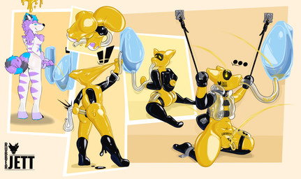 bdsm bodily_fluids bondage bound bulge catheter catheter_in_urethra clothing drone gag gagged genital_fluids hood inflatable inflatable_toy latex medical_instrument null null_bulge nullification scientific_instrument topwear transformation urinal urine vest visor watersports rubberjett rubbersolutions canid canine canis domestic_dog husky mammal nordic_sled_dog spitz wolf absurd_res hi_res