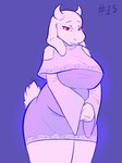 big_breasts breasts clothing curved_horn dress female floral_pattern horn red_eyes shoulderless_dress smile solo thick_thighs junkedart dressuptober undertale undertale_(series) toriel bovid caprine goat mammal 2021 digital_drawing_(artwork) digital_media_(artwork) hi_res monochrome portrait three-quarter_portrait