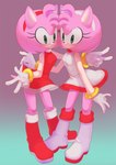 accessory annoyed anthro boots bracelet clothing dress duo female footwear hair_accessory hairband inverted_color jewelry shoes square_crossover symmetry symmetry_(reflectional) thin_thighs young sa_ssssa sega sonic_the_hedgehog_(series) amy_rose eulipotyphlan hedgehog mammal hi_res