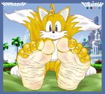 5_toes anthro curling_toes feet foot_fetish foot_focus looking_at_viewer male soles solo toes two_tone_feet wrinkled_feet wrinkles elricalde sega sonic_the_hedgehog_(series) miles_prower canid canine fox mammal hi_res