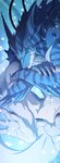 arm_spikes back_spikes blue_body blue_scales blue_skin bubble claws ear_fins facial_spikes fin finger_claws male muscular muscular_male scales solo spikes spikes_(anatomy) striped_body striped_skin stripes vein white_body white_skin layer_(artist) marine reptile scalie hi_res