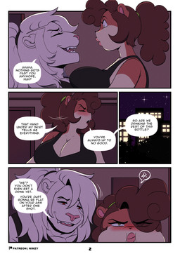 anthro big_breasts breasts brown_body brown_fur dialogue duo female fur green_eyes huge_breasts male male/female multicolored_body multicolored_fur puffed_cheeks red_eyes text two_tone_body two_tone_fur white_body white_fur nimzy noms_(nimzy) tobi_(nimzy) cricetid felid hamster hybrid liger mammal pantherine rodent comic english_text hi_res