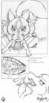 anthro anthrofied bodily_fluids duo female larger_female licking male micro nude saliva size_difference smaller_male teeth text tongue tongue_out vore rena_ayama capcom clover_studio okami_(capcom) amaterasu_(okami) canid canine canis deity mammal wolf absurd_res comic english_text hi_res monochrome