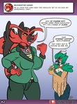 2019 anthro ask_blog avian big_breasts bird breasts cellphone cinny_the_incineroar cleavage clothed clothing collar curvy_figure decidueye dialogue digital_media_(artwork) duo electronics english_text fan_character feathered_wings feathers female fur generation_7_pokemon holding_cellphone holding_object holding_phone holding_smartphone incineroar mature_anthro mature_female nintendo non-mammal_breasts olive_the_decidueye phone pokemon pokemon_(species) sketchybug smartphone speech_bubble suit text thick_thighs wide_hips winged_arms wings