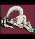 anthro anus ass_up breasts eyes_closed female genitals non-mammal_breasts nude pussy solo tail shikoyote mythology dragon mythological_creature mythological_scalie scalie hi_res