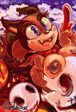 ambiguous_gender anthro areola big_areola big_breasts big_nipples blue_eyes breasts brown_body brown_fur female fur group huge_areola huge_breasts huge_nipples mostly_nude multicolored_body multicolored_fur nipples open_mouth open_smile orange_body orange_fur scarf scarf_only smile tan_body tan_fur trio ramdoctor sega sonic_boom sonic_the_hedgehog_(series) sticks_the_jungle_badger badger ghost mammal mustelid musteline spirit 2025 hi_res