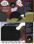 ambiguous_gender anthro black_body black_fur black_hair fart fart_fetish feces feces_bulge fur grin hair livestream pooping smile soiling text teasyrat domestic_cat felid feline felis mammal comic english_text hi_res sequence