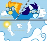 2011 blue_hair cloud comic dialog english_text equine eyewear female feral friendship_is_magic goggles hair horse male my_little_pony orange_hair pegasus pony pushmi-pullyu simple_background skinsuit soarin_(mlp) spitfire_(mlp) sun taharon text wings wonderbolts_(mlp)
Rating: Safe
Score: 2
User: 133710|2|)
Date: September 02, 2011