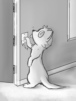 ambiguous_gender lights solo resachii sachii_(resachii) domestic_ferret mammal mustelid musteline true_musteline weasel 2_frame_animation animated hi_res sketch