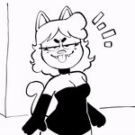 anthro clothing dress female hair long_hair looking_at_viewer simple_background solo tail tongue tongue_out creator_ant amy_(creator_ant) domestic_cat felid feline felis mammal 1:1 animated black_and_white monochrome short_playtime sketch