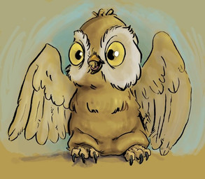 ambiguous_gender beak black_claws brown_beak brown_body brown_feathers claws feathered_wings feathers feral open_beak open_mouth sitting solo wings yellow_eyes fiendish_thingy harry_potter_(series) pigwidgeon_(harry_potter) avian bird owl scops_owl true_owl 2009 digital_drawing_(artwork) digital_media_(artwork) full-length_portrait portrait shaded