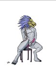 3_fingers 3_toes alien_genitalia anal anal_masturbation anal_penetration animal_genitalia animal_penis anthro balls beak blue_body blue_eyes blue_feather_hair blue_feathers claws collar digitigrade dildo dildo_in_ass dildo_insertion dildo_sitting erection fangs feather_hair feathered_crest feathers feet finger_claws fingers furniture genitals grey_body grey_skin hand_on_own_balls head_crest leash leashed_collar male masturbation muscular muscular_anthro muscular_male nude object_in_ass open_mouth penetration penis pseudo_hair ribbed_penis ridged_penis sex_toy sex_toy_in_ass sex_toy_insertion simple_background solo stool teeth toe_claws toes tongue unusual_anatomy unusual_genitalia unusual_penis white_background yellow_body v-i-e halo_(series) microsoft xbox_game_studios alien avian kig-yar scalie t'vaoan absurd_res colored hi_res shaded