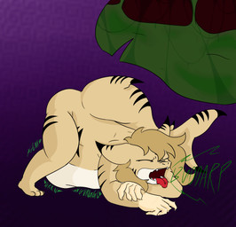 anthro belly big_belly black_markings brown_hair burping claws digestion eyes_closed gynomorph hair internal intersex markings multicolored_body onomatopoeia open_mouth paws rumbling_stomach solo sound_effects tail tan_body text tongue tongue_out vore white_body bluedoge77 jay_(wiry128) aquatic fish shark absurd_res hi_res