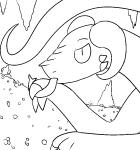 black_and_white claws coin dragon female feral flirting gold_(metal) horn looking_at_viewer monochrome mythological_creature mythological_scalie mythology scalie solo suggestive tail tongue tongue_out treasure treasure_hoard trout_(artist)