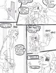 anthro black_and_white clothed clothing comic depression dialogue english_text eye_patch eyewear female fish hi_res marine monochrome pen_(artwork) rejection solo source_request text traditional_media_(artwork) undertaild undertale undertale_(series) undyne worried