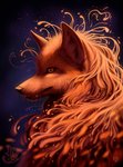 black_nose fur inner_ear_fluff light orange_body orange_fur purple_background simple_background solo tuft whiskers kippycube kippy_(kippycube) canid canine fox mammal 2020 lighting