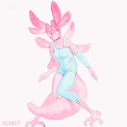 anthro biped breasts clothed clothed_anthro clothed_female clothing external_gills female female_anthro front_view gills knock-kneed overalls pink_body simple_background solo standing tail text white_background 7b7a2f amphibian aquatic axolotl mole_salamander salamander 1:1 2023 artist_name digital_media_(artwork) hi_res