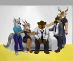 depression female group police sad support smartwhitefang antelope bear bovid canid canine canis deer domestic_dog mammal new_world_deer reindeer absurd_res hi_res