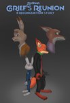 anthro claws clothing female fur green_eyes greying_hair group jacket male police police_uniform purple_eyes red_body red_fur suit text topwear uniform conditional_dnp giftheck disney zootopia fan_character judy_hopps mrs._wilde nicholas_hopps_(giftheck) nick_wilde canid canine fox hybrid lagomorph leporid mammal rabbit red_fox true_fox absurd_res english_text hi_res