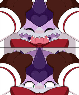 animal_genitalia animal_penis anthro asian_clothing big_penis blush bodily_fluids canine_genitalia canine_penis clothing crossgender cum cum_in_mouth cum_inside deep_throat dripping duo east_asian_clothing eyes_closed fellatio ftg_crossgender fti_crossgender genital_fluids genitals gynomorph hand_on_head huge_penis intersex japanese_clothing knotting miko_outfit oral oral_knotting oral_penetration penetration penile penis penis_in_mouth precum precum_drip saliva saliva_on_penis sex side_view vein veiny_penis km-15 lumen_(km-15) miu_(feeshyartist) canid canine felid feline fox mammal philikkahn female_(lore)