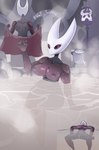 anthro bathing breasts clothing dripping duo female genitals hot_spring looking_at_viewer muscular muscular_anthro muscular_female nipples nude pussy solo_focus steam undressing water nsft hollow_knight team_cherry hornet_(hollow_knight) myla_(hollow_knight) arthropod 2022 absurd_res hi_res